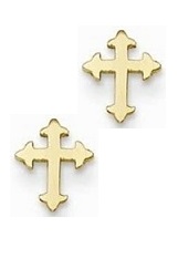 beautiful little cross post gold toddler earrings  